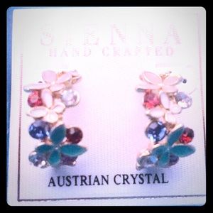 Multi color Austrian crystal earrings